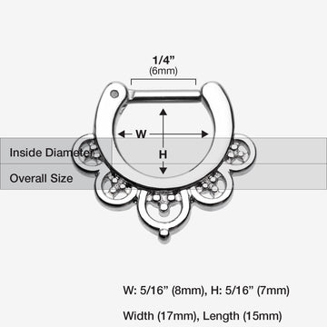 Detail View 1 of Imperial Filigree Septum Clicker-Steel